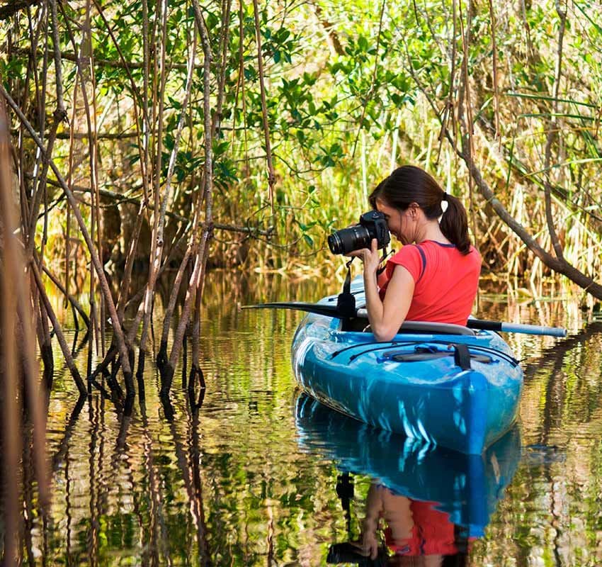 En kayak por el Parque Nacional de Everglades, Estados Unidos