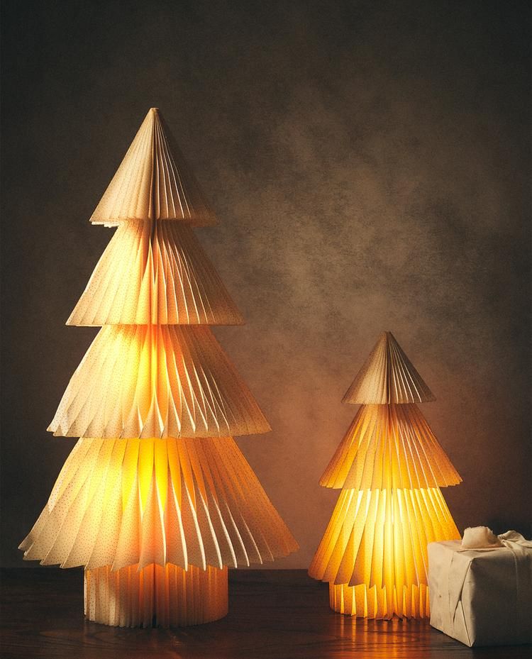 Pieza luminosa de origami