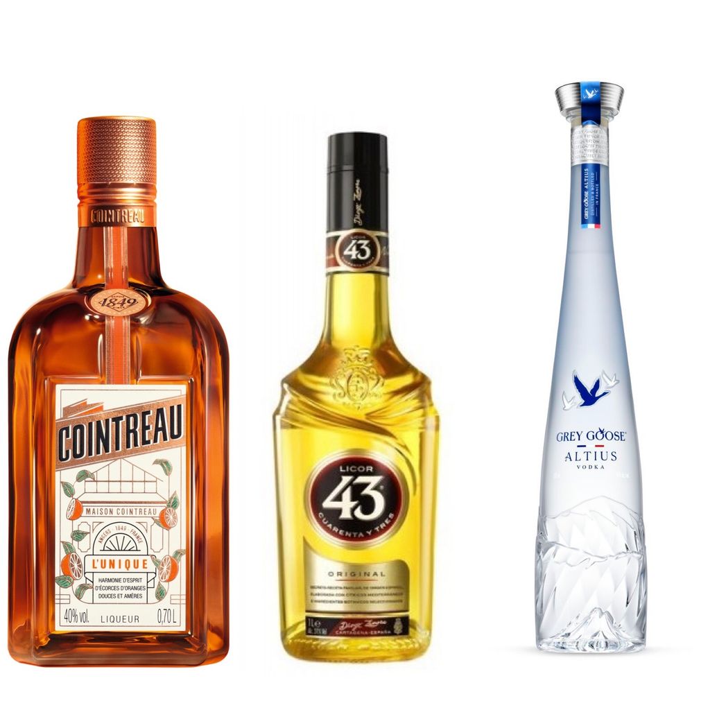 Cointreau, Licor 43 y vodka Grey Goose