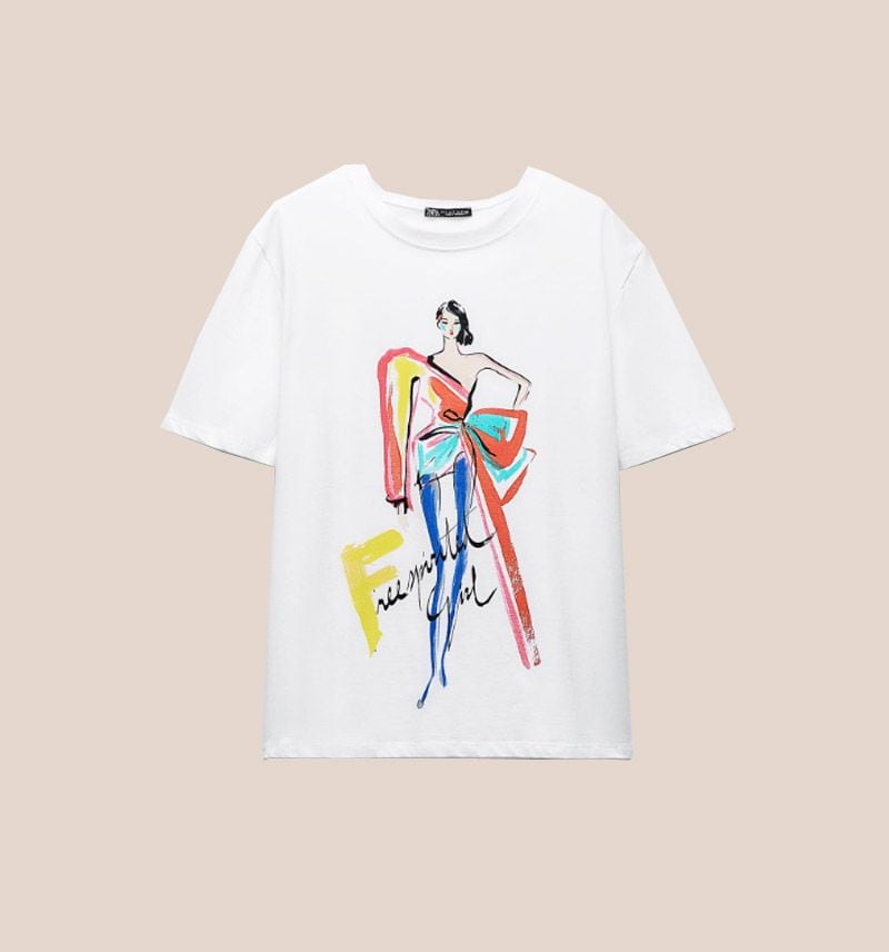 camiseta estampada zara