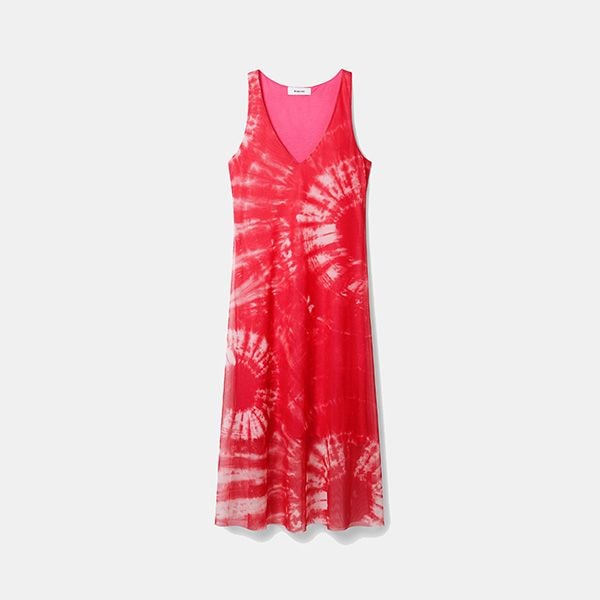 vestido desigual tie dye a