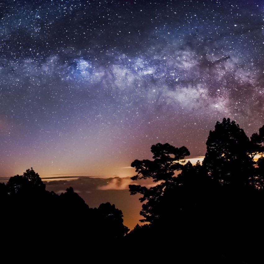 cielo estrellado en la isla de la palma caldera de taburiente