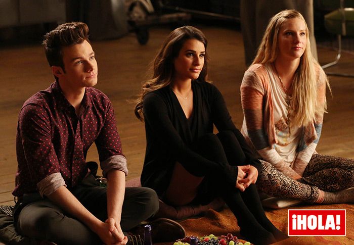 Lea Michele, Chris Colfer y Heather Morris en Glee