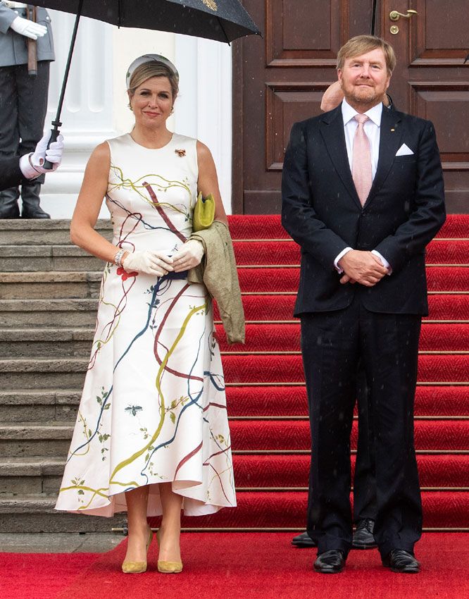 Máxima de Holanda con un vestido de Natan