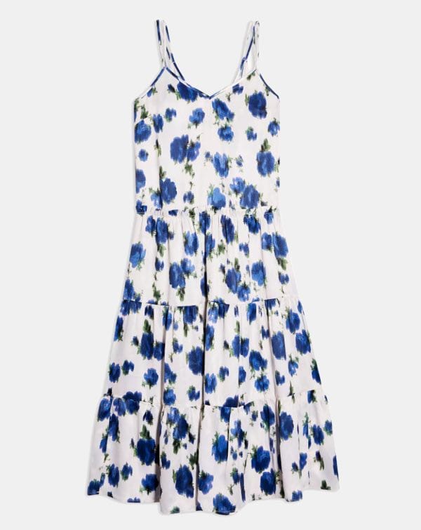 vestido flores azul