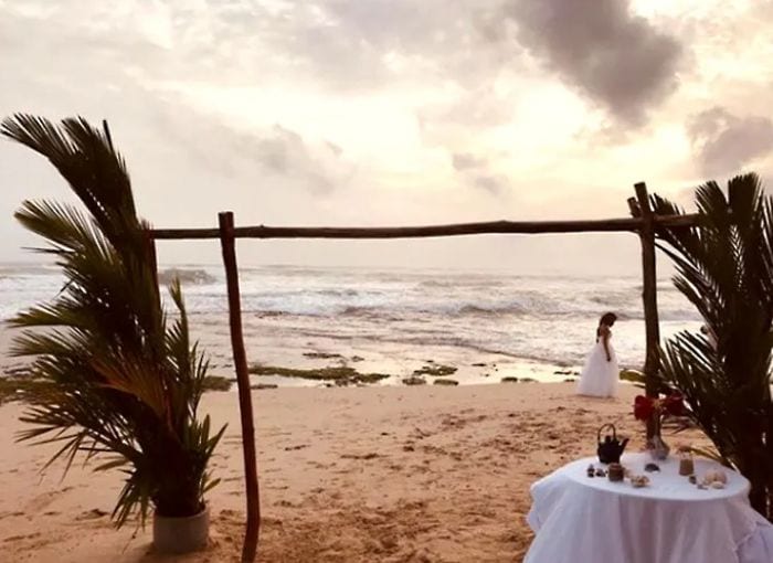 María Patiño en su boda en Sri Lanka