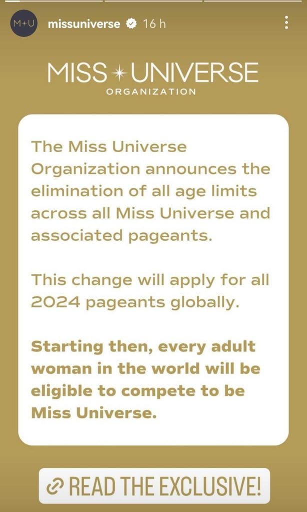 Comunicado Miss Universe