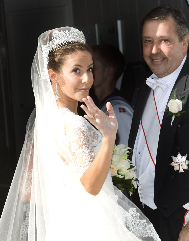 Marie Cavallier en su boda con el príncipe Joaquín