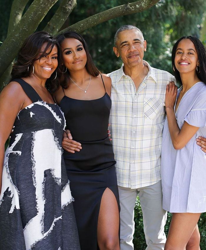 Barack Obama, Michelle Obama, Malia Obama y Sasha Obama