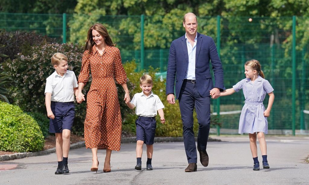 Prince George, Princess Charlotte and Prince Louis arrived with their parents for a “settling in afternoon” at the Lambrook School in Berkshire.