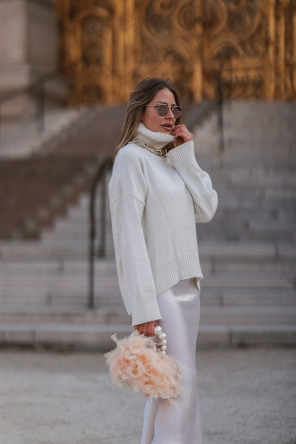 vestido beige sueter