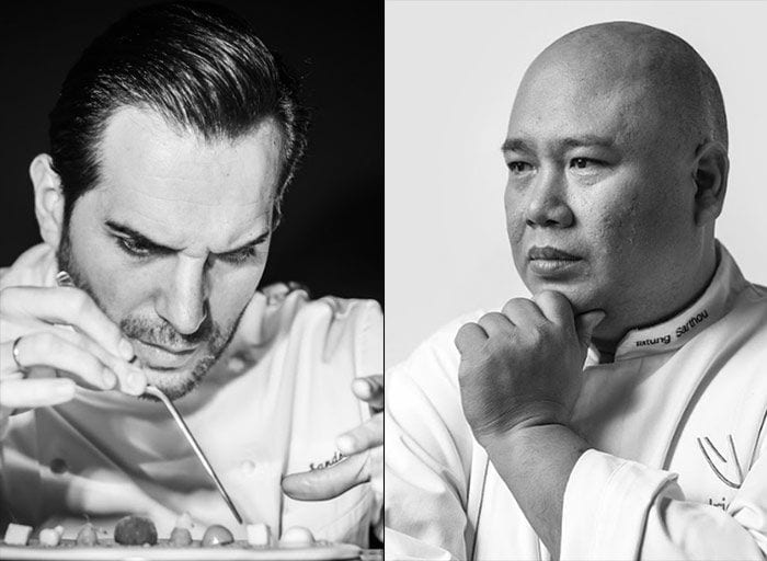 Los chefs Mario Sandoval (Restaurante Coque, dos estrellas Michelin) y Tatung Sarthou (Restaurante Agos, Filipinas) formarán 'pareja culinaria' dentro del apartado 'Cenas a cuatro manos'.
