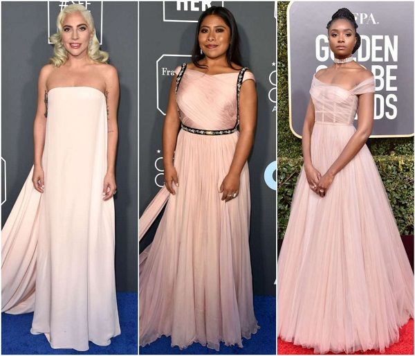 Lady Gaga, Yalitza Aparicio y Kiki Layne con vestidos rosados