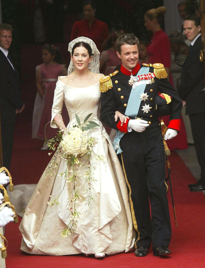 MARY OF DENMARK AT HER WEDDING IN A BRIDAL DRESS