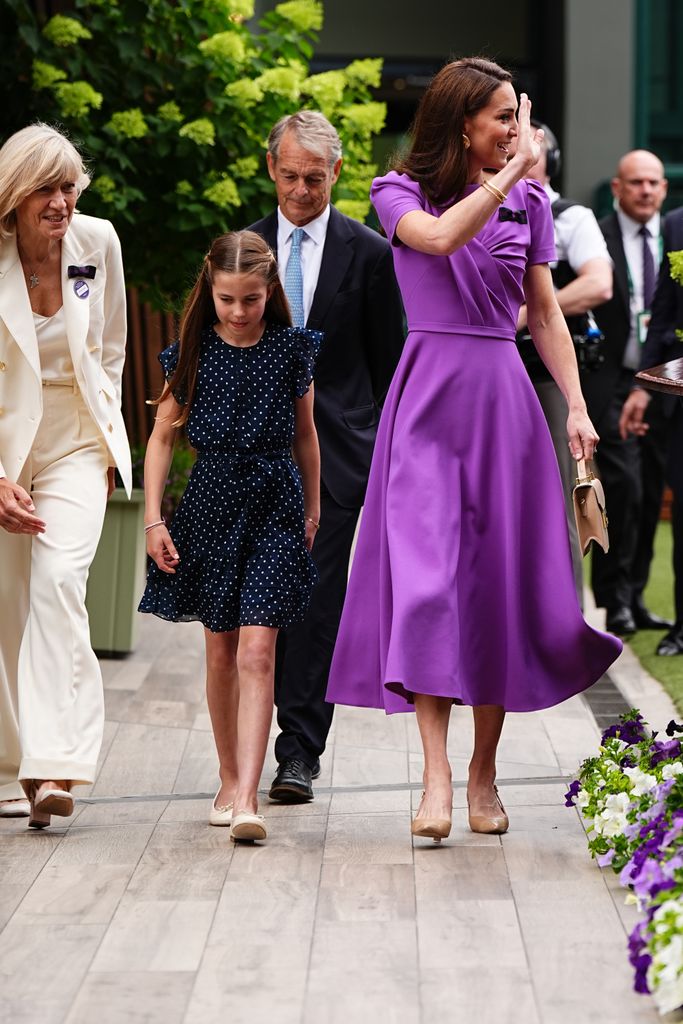 Kate Middleton y la princesa Charlotte en la final de Wimbledon el 14 de julio de 2024