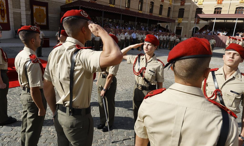 La princesa Leonor en la ceremonia de sables