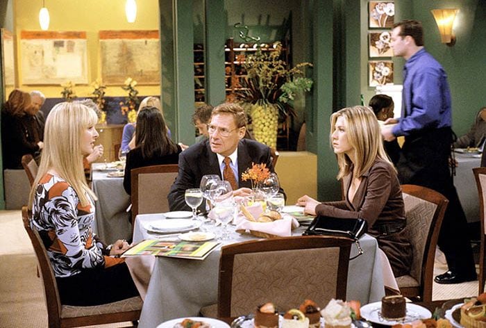 Ron Leibman, Jennifer Aniston y Lisa Kudrow