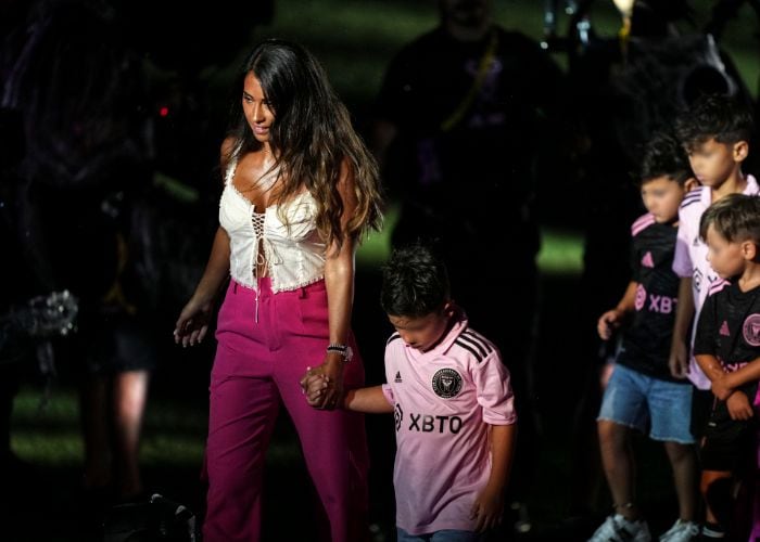 Antonela Roccuzzo y sus hijos