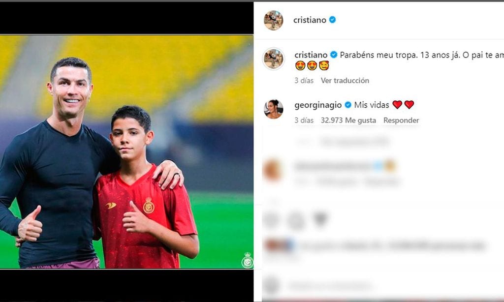 cristiano ronaldo felicita a su hijo junior