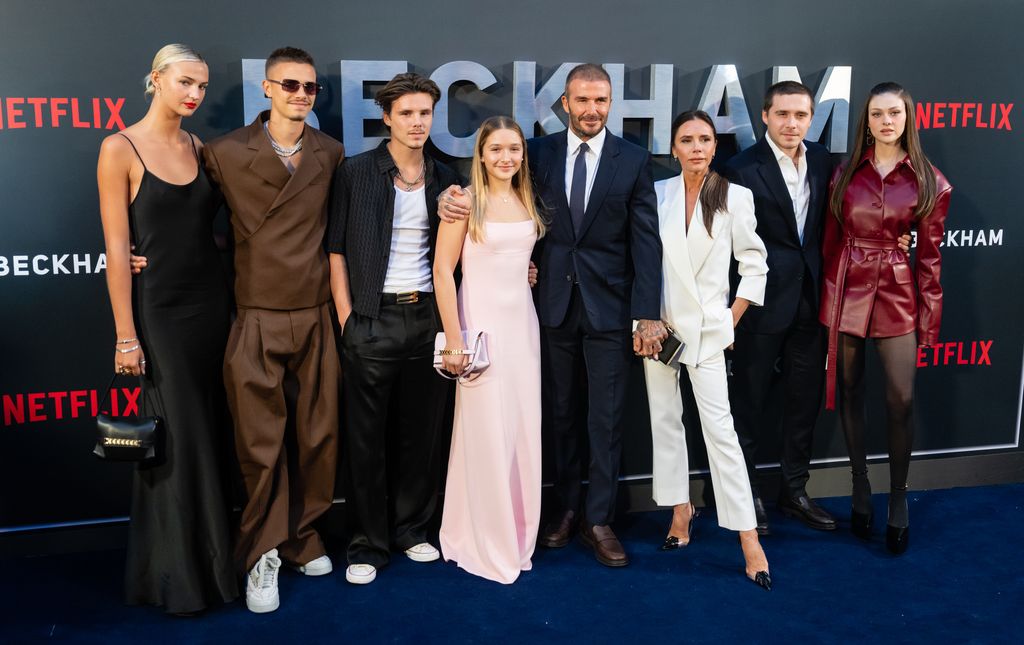 The Beckhams at the London premiere of the series 'Beckham' (October 2023)