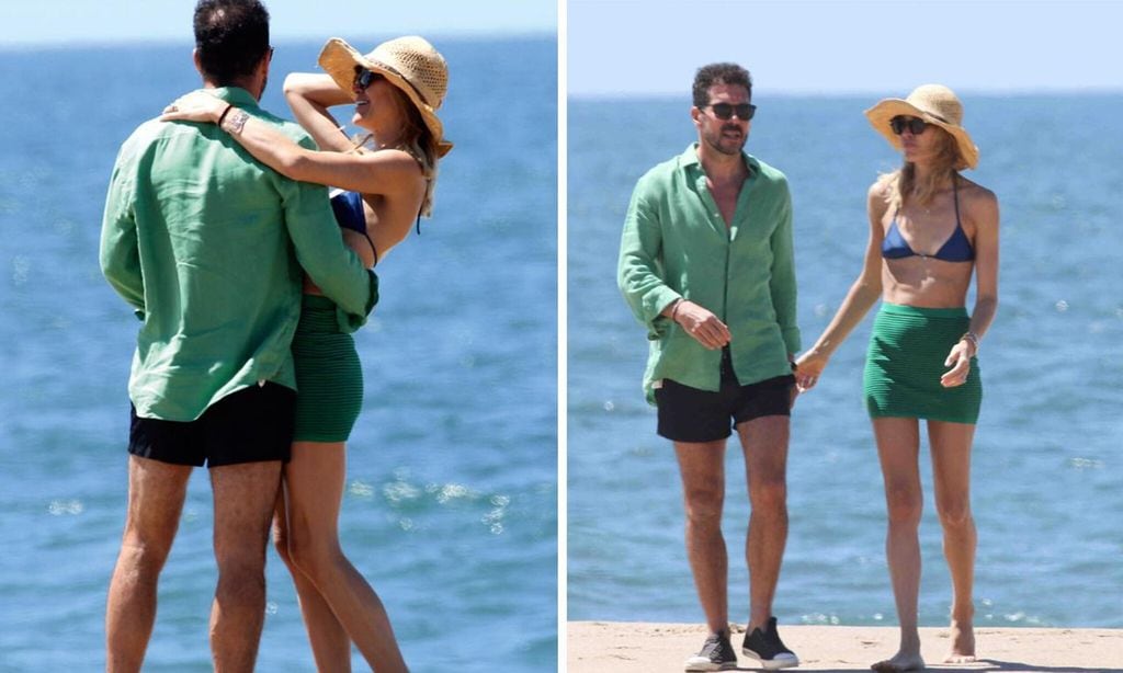 
Arriba, una divertida imagen de Carla Pereyra y Diego Pablo Simeone, compartiendo un mate bajo el sol en la playa del balneario José Ignacio. Abajo, una romántica imagen del matrimonio, que celebró su segundo aniversario de boda el pasado mes de junio. Fruto de su relación, han nacido dos niñas, Francesca, de cinco años (en el centro), y Valentina, de dos.
