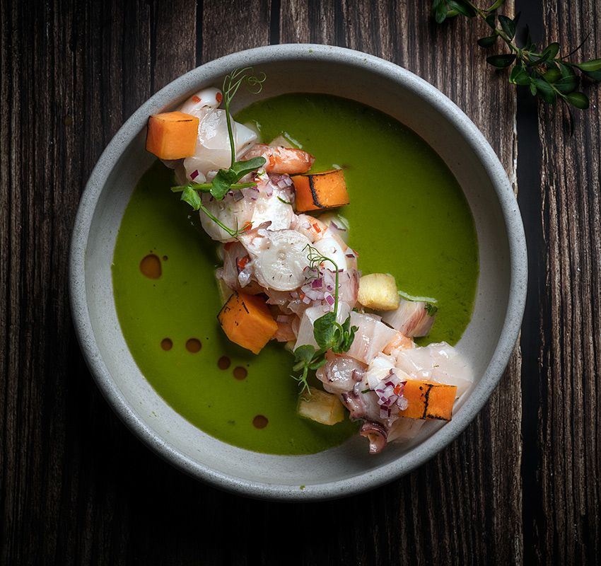 Ceviche verde, gastronomía de Perú en Madrid