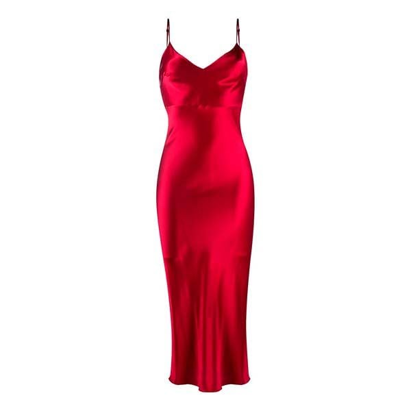 slip dress rojo