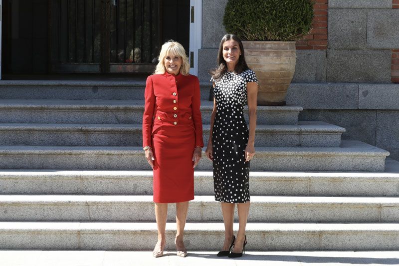 Jill Biden, primera dama de Estados Unidos, con doña Letizia