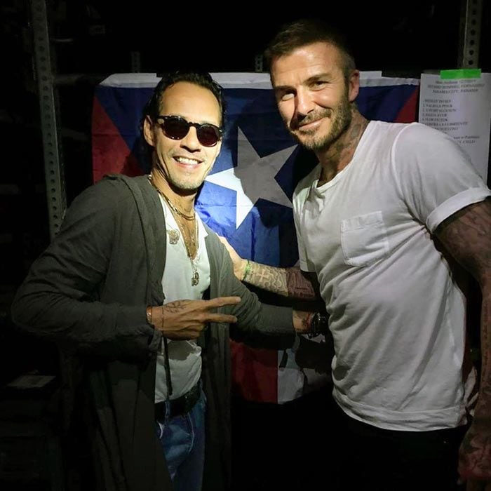 David Beckham y Marc Anthony