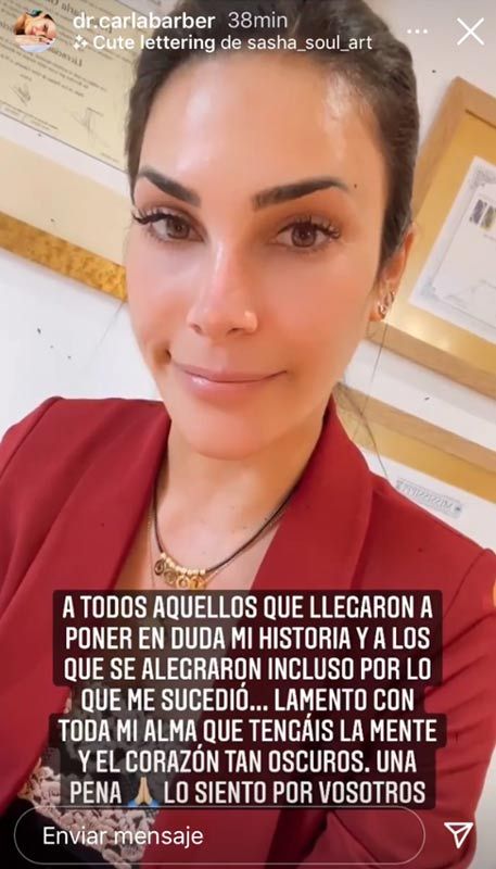 La reacción Carla Barber a la detención de sus agresores