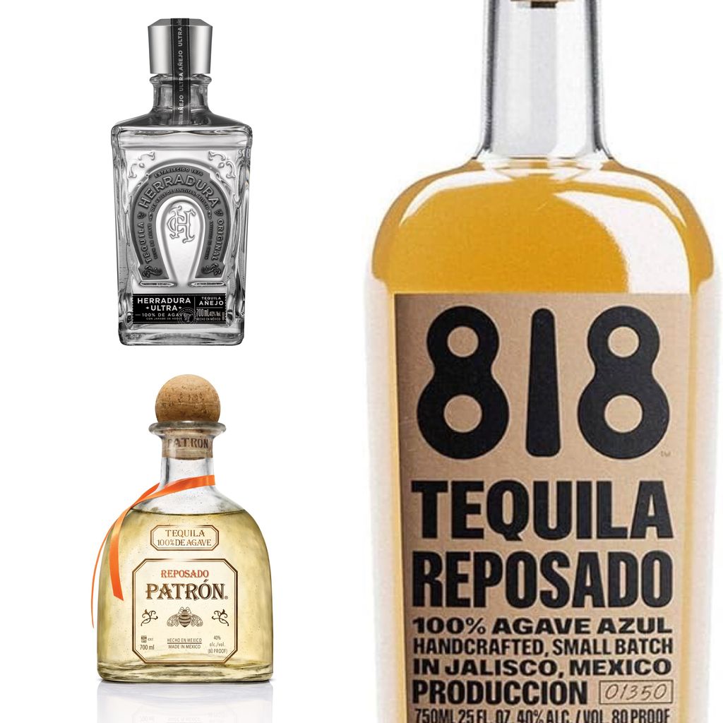 Tequilas: Herradura Ultra, Patrón reposado y 818 reposado