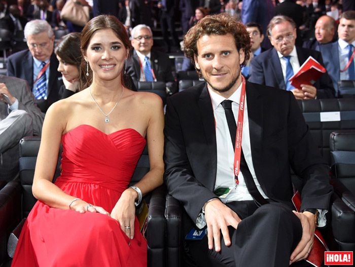 Diego Forlán y Paz Cardoso el pasado 25 de julio en un evento deportivo
