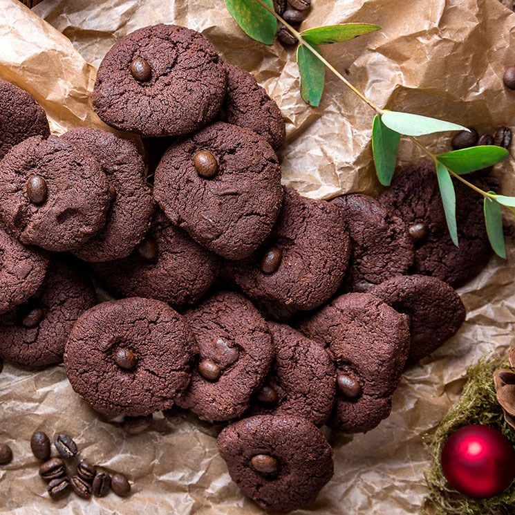 galletas de navidad de chocolate negro y cafe