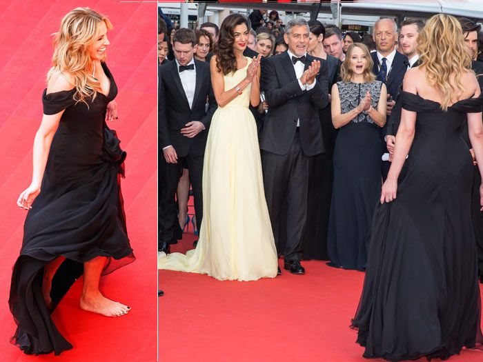 Julia Roberts fue recibida en Cannes con una gran ovación. Era la primera vez que la actriz pisaba la alfombra roja de La Croisette
