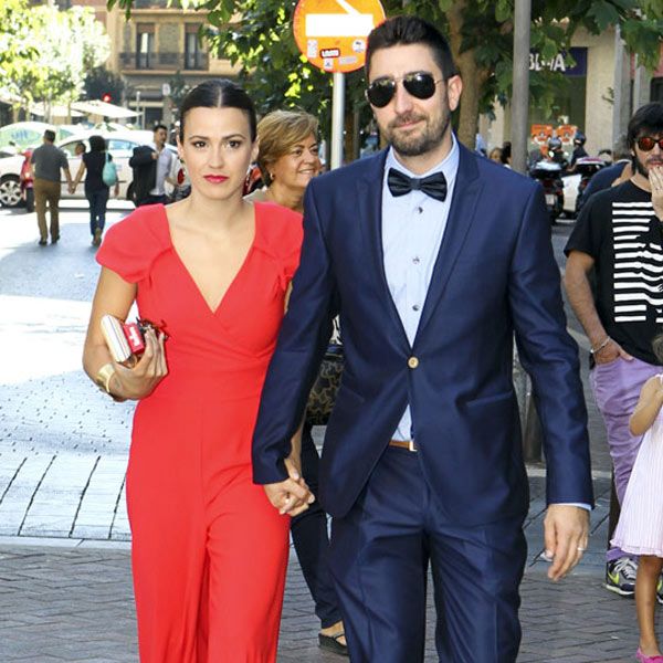 Álex y María, durante la boda de Leire Martínez el pasado 18 de octubre
