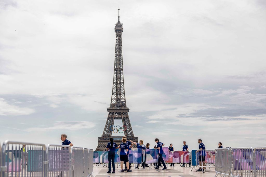 La Plaza de Trocadero durante la llegada de la antorcha olímpica con motivo de los Juegos Olímpicos 2024 que se celebran en París