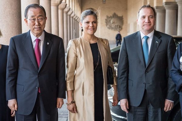 La Princesa asistió a la conferencia que el secretario general de la ONU, Ban Ki-moon, pronunció en la Sala Azul del Ayuntamiento de Estocolmo

 
