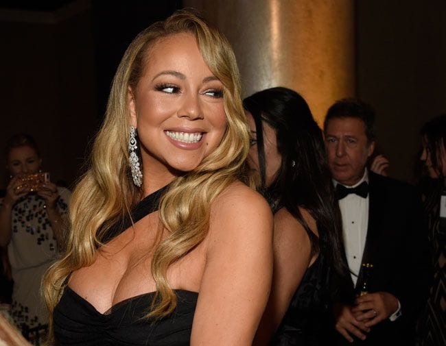 Mariah Carey en una de sus últimas apariciones de alfombra roja durante la celebración de los Globos de oro