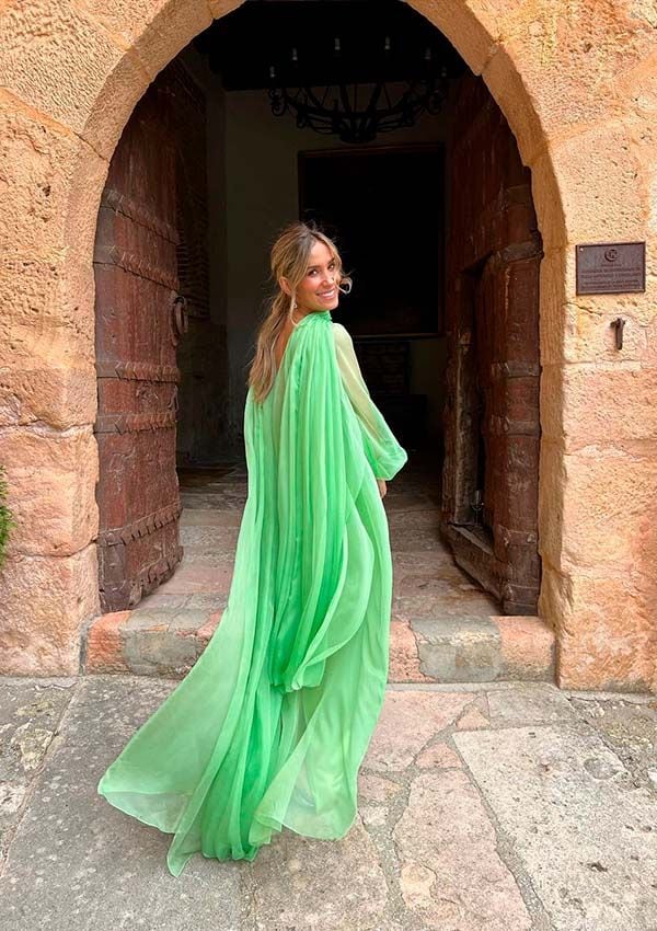 maria pombo vestido verde