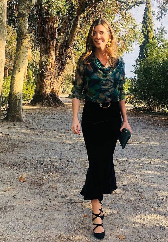 Belén Corsini y su look de invitada de invierno