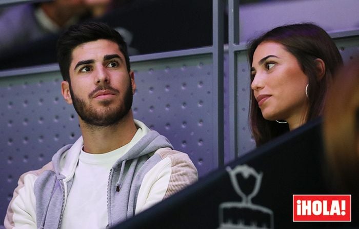 Marco Asensio y Sandra Garal en un partido de tenis 