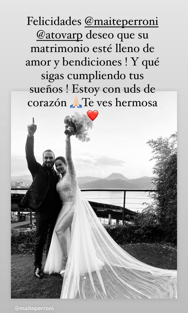 Dulce María felicita a Maite Perroni por su boda con Andrés Tovar