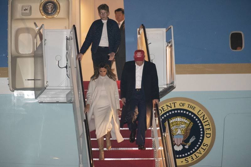 Donald, Melania y Barron Tump