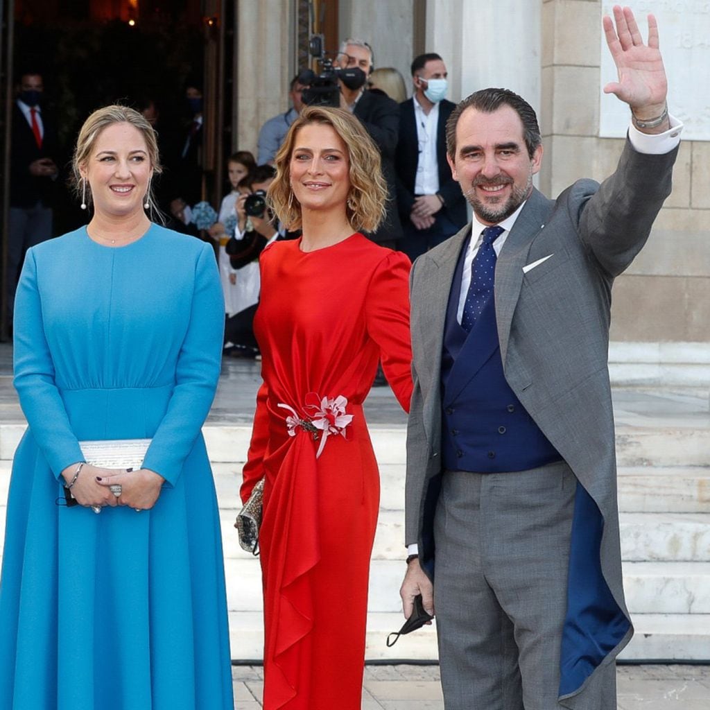 Theodora de Grecia en la boda de su hermano Philippos