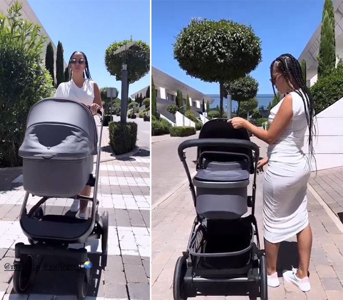 Georgina, de paseo con su hija Bella Esmeralda