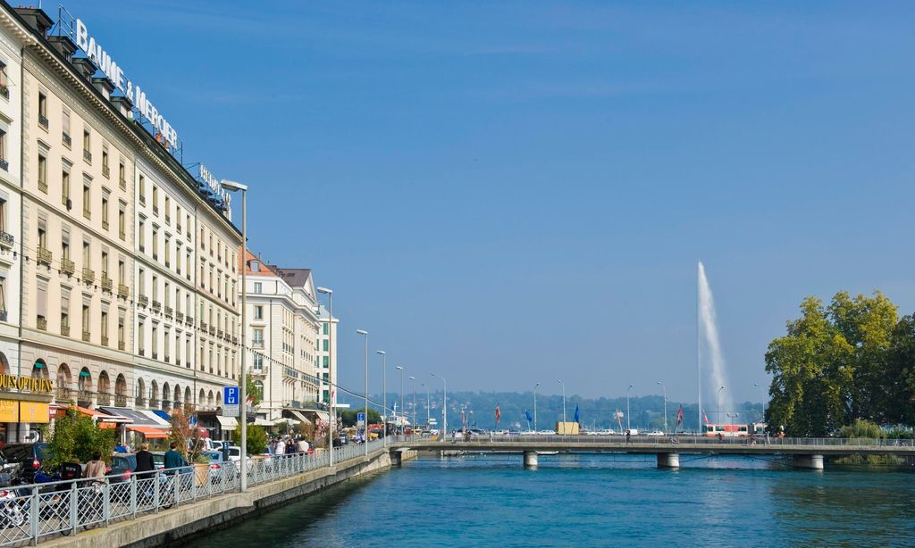 Traditional Houses on the Leman Lake. Geneva. Switzerland