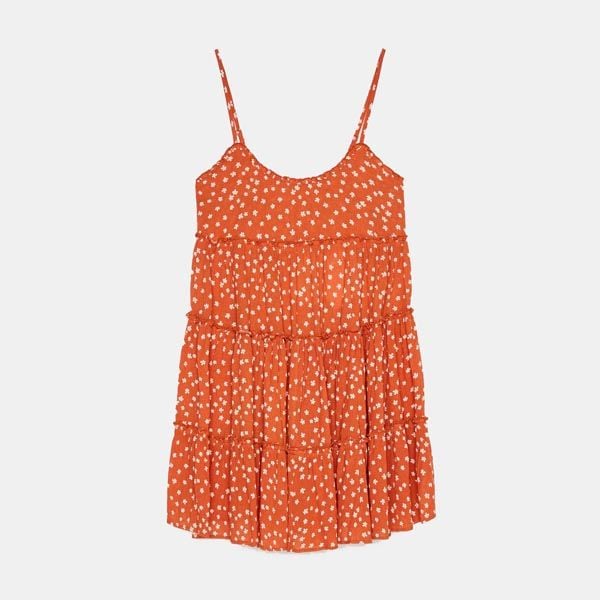 vestido flores playa bershka