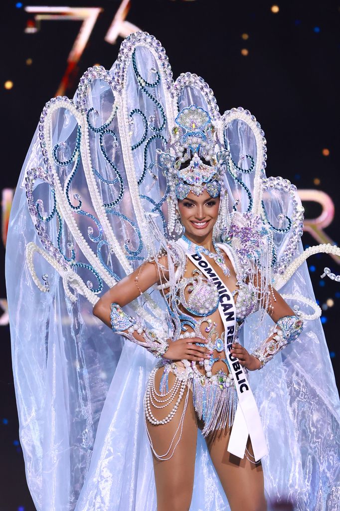 MEXICO CITY, MEXICO - NOVEMBER 14: Miss Dominican Republic Celinee Santos participates in the The 73rd Miss Universe Competition - Preliminary Competition at Arena Ciudad de Mexico on November 14, 2024 in Mexico City, Mexico. (Photo by Hector Vivas/Getty Images)