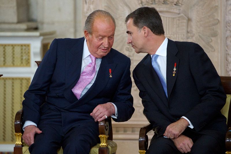 Los reyes Juan Carlos y Felipe 