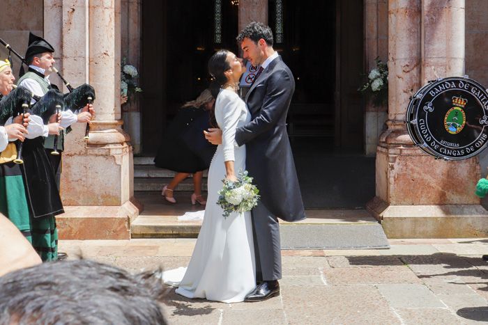 La pareja, tras la ceremonia religiosa